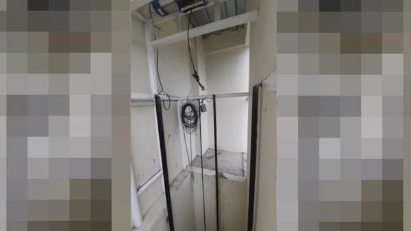 Penampakan lift jatuh di Sekolah Az Zahra Bandarlampung (Ira Widyanti/MNC Portal)