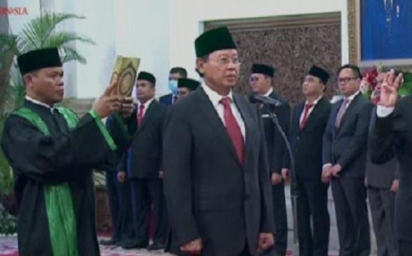 Djan Faridz dilantik sebagai Wantimpres, Rabu (17/7/2023). (Foto: YouTube Setpres)