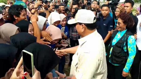 Kunjungan Kerja Ke Pangandaran, Prabowo Disambut Teriakan Hidup Presiden