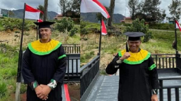 2 Mahasiswa Unjani dari Yonif PR 330/Tri Dharma 2 2 Mahasiswa Unjani dari Yonif PR 330/Tri Dharma Wisuda di Markas OPM (Foto: Dok Penkostrad)