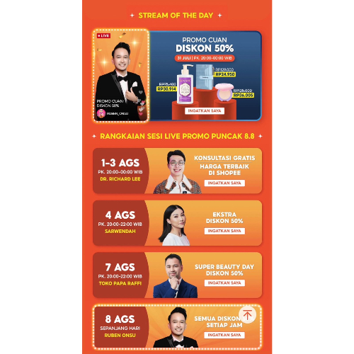 Sarwendah memilih menambah lapak live streamingnya ke Shopee Live. (Foto: Ist)