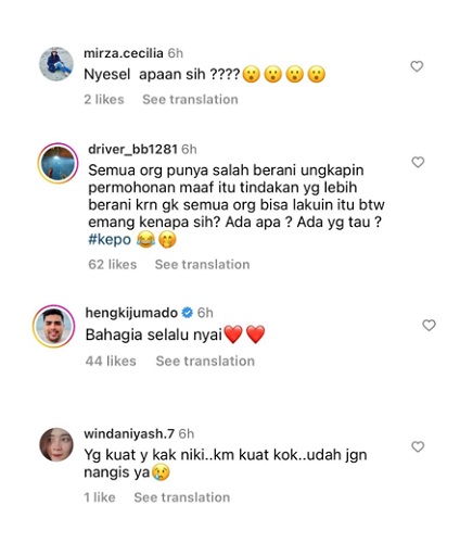 Komentar netizen pada postingan Nikita Mirzani. (Foto: dok Instagram @nikitamirzanimawardi_172)