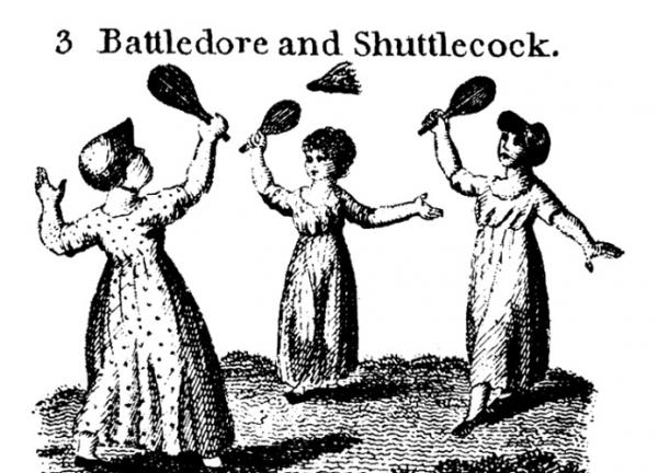 Sejarah bulu tangkis Di Inggris, permainan bulu tangkis awalnya disebut battledore.