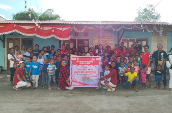 Gereja di Papua menggelar perlombaan menyemarakkan HUT ke-78 RI. (Foto: iNews)