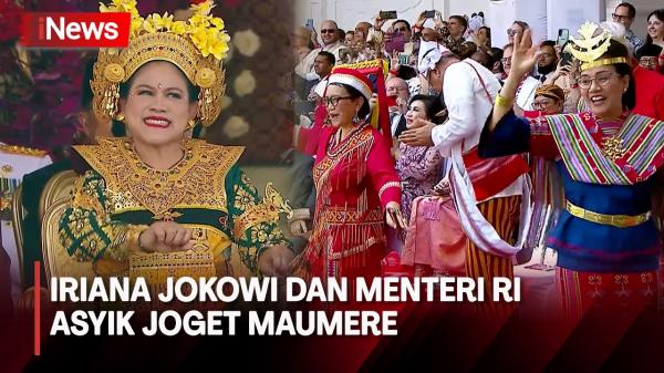 Asyiknya, Iriana Jokowi dan Jajaran Menteri RI Joget Maumere di Upacara HUT ke 78 RI