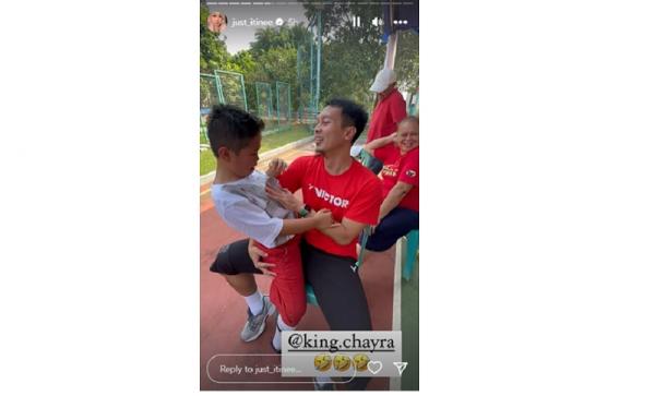 Mohammad Ahsan dan anak Mohammad Ahsan dan anak. (Foto: Instagram @just_itinee)