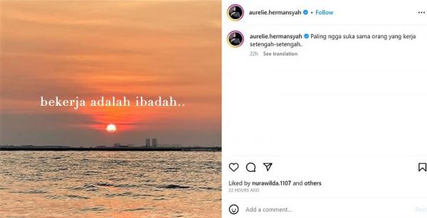 Shopee-Unggahan Aurel yang membuat heboh Unggahan di media sosial Aurel yang membuat heboh. (Foto: dok Instagram @aurelie.hermansyah)