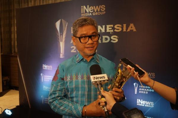 Kepala Dinas Pendidikan dan Kebudayaan Kabupaten Polewali Mandar, Andi Masri Masdar saat ditemui awak media di malam penganugerahan Indonesia Awards 2023. (Foto: iNews Media Group)