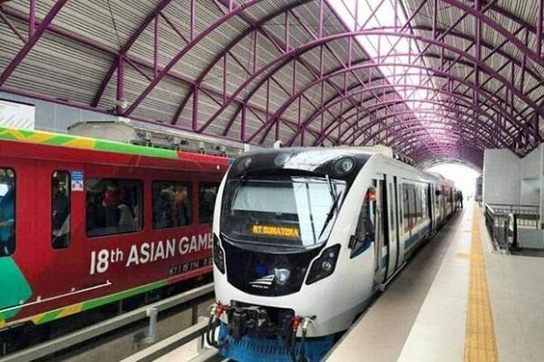 LRT Palembang Uji Coba Waktu Tempuh 47 Menit, pada 22-23 September 2019  (Foto: Kontributor iNews Media Group)