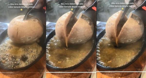 Viral Bakso Lava Mercon Isinya Sambal Encer, Netizen: Itu Bakso Ketuban Pecah!