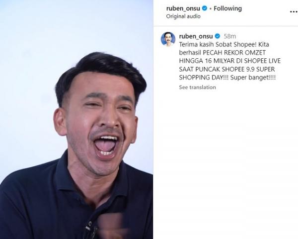 Shopee-Instagram Ruben Onsu (Foto: dok instagram/ruben_onsu)