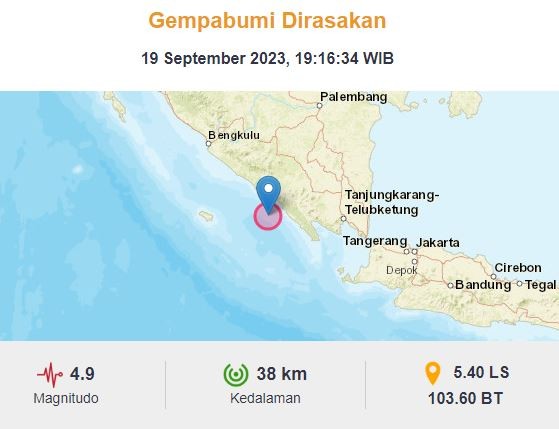 Info Bmkg Gempa Hari Ini Baru Saja Guncang Pesisir Barat Pusat Di Laut