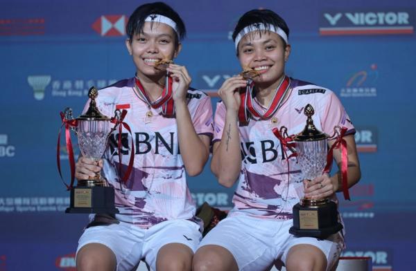 Apriyani Rahayu/Siti Fadia Silva Ramadhanti menjuarai Hong Kong Open 2023. (Foto: PBSI)