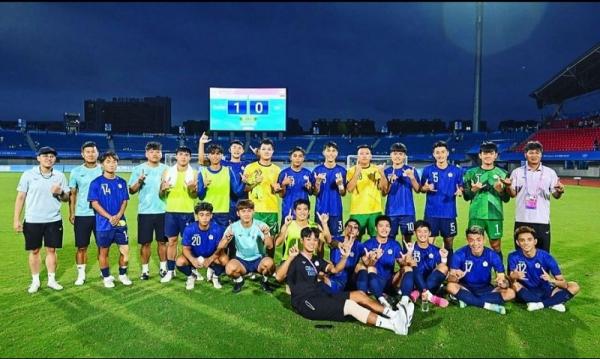 timnas Taiwan Federasi Sepak Bola Taiwan bangga Timnasnya menang lawan Indonesia U-24 1-0 di Asian Games 2022. Kemenangan itu dianggap sebagai sejarah. (foto: Instagram/ctfa.football)
