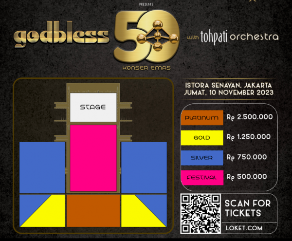 Harga tiket konser God Bless. 