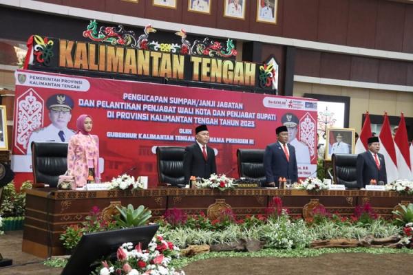 Gubernur Sugianto Sabran Lantik Pj Bupati Dan Wali Kota Provinsi