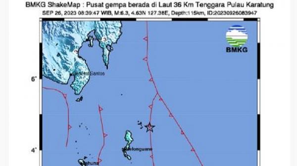 Gempa Terkini Magnitudo 6 3 Guncang Pulau Karatung Sulut