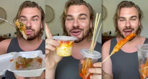 Viral, Bule Makan Jajanan Indonesia Jasuke dan Telur Gulung sampai Ketagihan 
