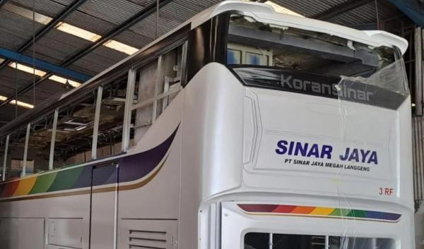 Bus Baru PO Sinar Jaya Pakai Bodi Skylander R22 Intip Bocorannya