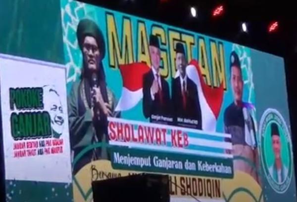 Sholawat kebangsaan Ganjar-Mahfud MD di Magetan.
