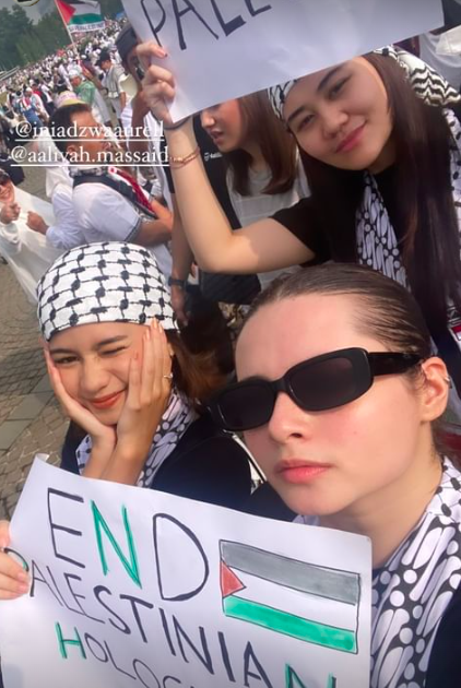 Artis ikut aksi bela Palestina. (foto: instagram)