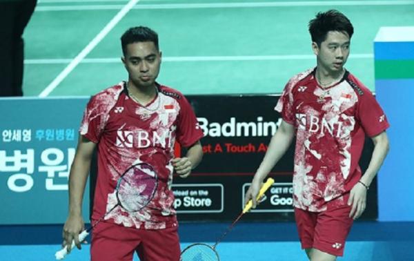 Kevin Sanjaya Sukamuljo/Rahmat Hidayat Sebelum pensiun, Kevin Sanjaya Sukamuljo sempat berduet dengan Rahmat Hidayat. (Foto: PBSI)