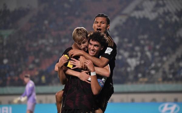 Jerman mengalahkan Spanyol 1-0 pada perempat final Piala Dunia U-17 2023 di Jakarta International Stadium, Jumat (24/11/2023) sore WIB (Foto: DFB)