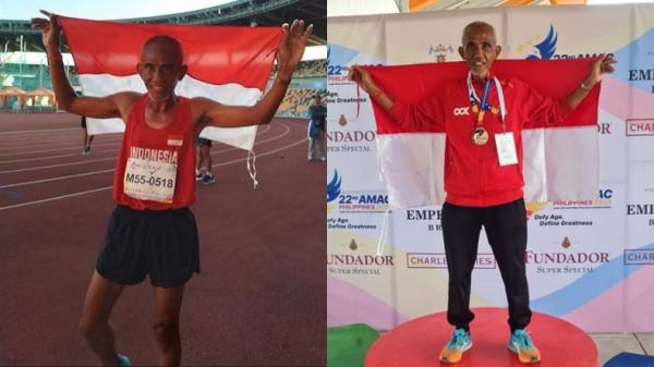 Wow, Mayor Tulus Prajurit TNI AL Juara Lari 10 Km Asia Masters Athletics di Filipina