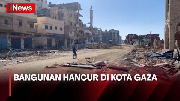 Pusat Kota Gaza Hancur Lebur Akibat Serangan Israel