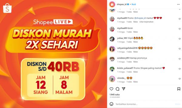 Shopee 12.12 Birthday Sale Kemerihan puncak kampanye Shopee 12.12 Birthday Sale pada 11-12 Desember 2023. (Foto: Instagram/tangkapan layar)