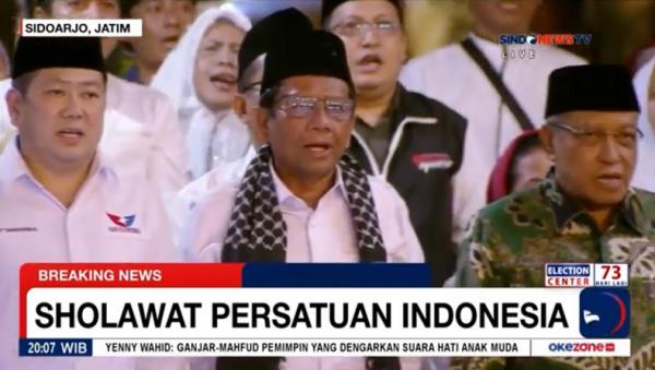 HT, Mahfud MD dan KH Said Aqil Hadiri Sholawat Persatuan Indonesia di Sidoarjo