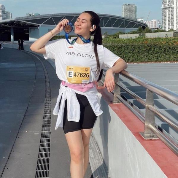 Potret Aaliyah Massaid ikut maraton.(foto: instagram)