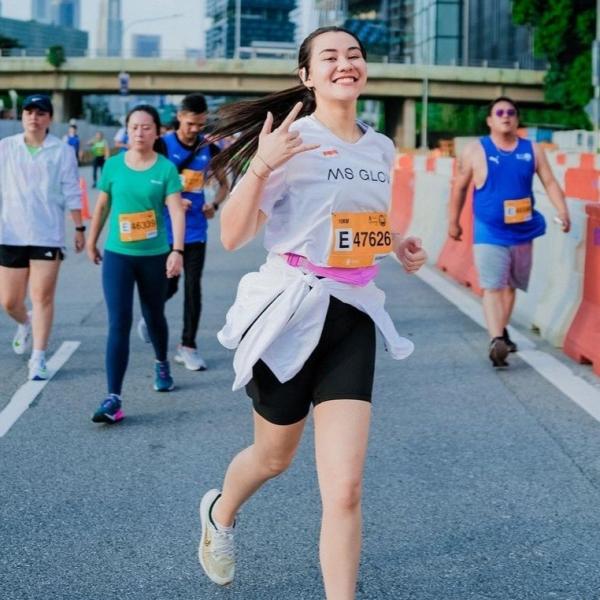 Potret Aaliyah Massaid ikut maraton.(foto: instagram)