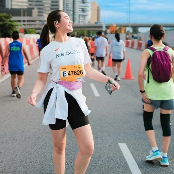 Potret Aaliyah Massaid ikut maraton.(foto: instagram)