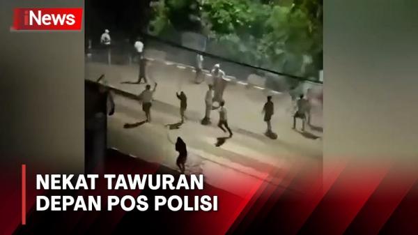 Dua Kelompok Remaja Nekat Tawuran di Depan Pos Polisi Tanjung Priok, Gunakan Sajam hingga Bom Molotov