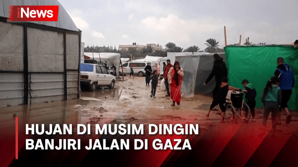 Ribuan Pengungsi Di Gaza Terpaksa Hidup Di Tengah Banjir