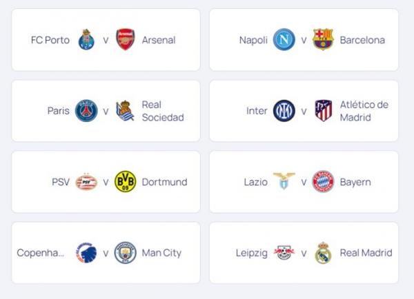 Infografis Drawing 16 Besar Liga Champions