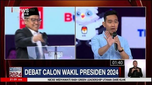 Mic Cak Imin Tetiba Jatuh saat Debat Cawapres, Gibran Senyum-senyum: Saya Tahu Arah Pertanyaannya Ini ke Mana