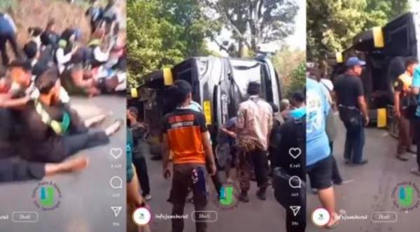 Kecelakaan Di Sumedang, Bus Rombongan Pramuka Terguling, 10 Luka-Luka