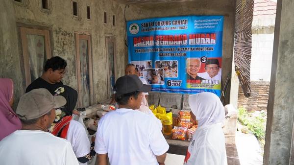 Bantu Masyarakat, Santri Dukung Ganjar Jual Sembako Murah di Sragen