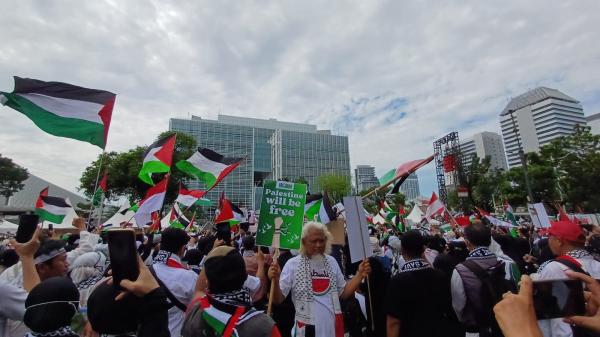 Ada Aksi Bela Palestina, Lalin ke Arah Kedubes AS Dialihkan