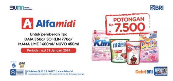 BRI promo Alfamidi BRI menghadirkan promo belanja di Alfamidi. (Foto: dok BRI)
