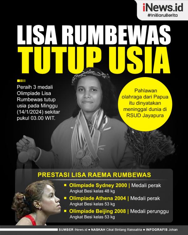 Infografis Peraih 3 Medali Olimpiade Lisa Rumbewas Tutup Usia