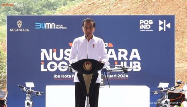 Jokowi Groundbreaking Nusantara Logistic Hub, Singgung Padatnya Kegiatan di IKN