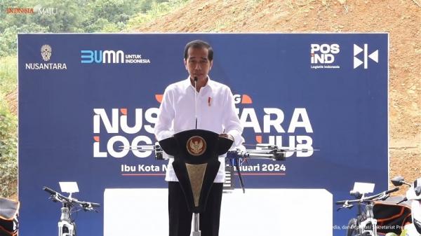 Jokowi Groundbreaking Nusantara Logistic Hub di IKN, Sebut Jasa Logistik Sangat Dibutuhkan