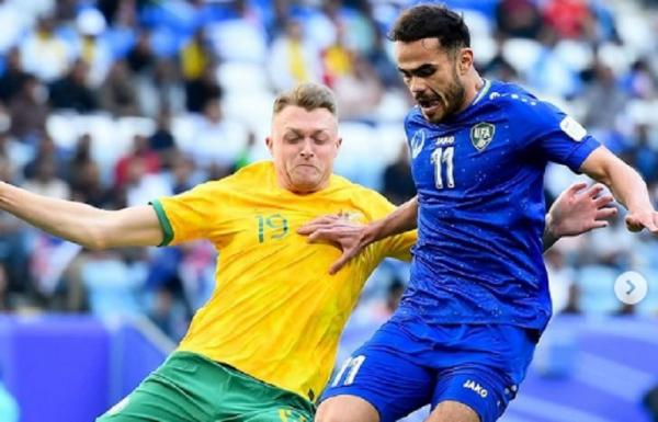 Australia Vs Uzbekistan Australia hanya mampu bermain imbang 1-1 melawan Uzbekistan pada matchday terakhir Grup B Piala Asia 2023 di Al Janoub Stadium, Selasa (23/1/2024) malam WIB. (Foto: Socceroos)