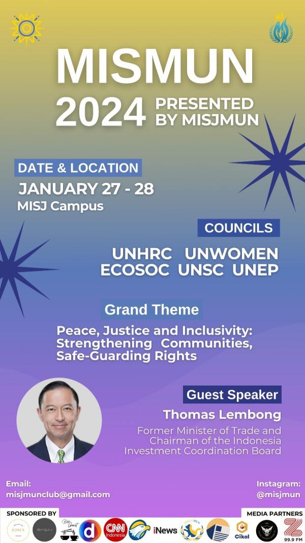 Mentari Intercultural School Jakarta menggelar konferensi Model United Nations (MUN) sebagai bagian dari pembelajaran keterampilan diplomasi dan literasi di kalangan pemuda Indonesia, selama dua hari, Sabtu-Minggu (27-28/1/2024).