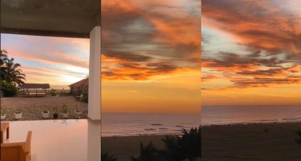 Viral, Seorang Pria Bagikan Suasana Belakang Rumahnya yang Mirip Lukisan, Ada Sunset dan Laut!