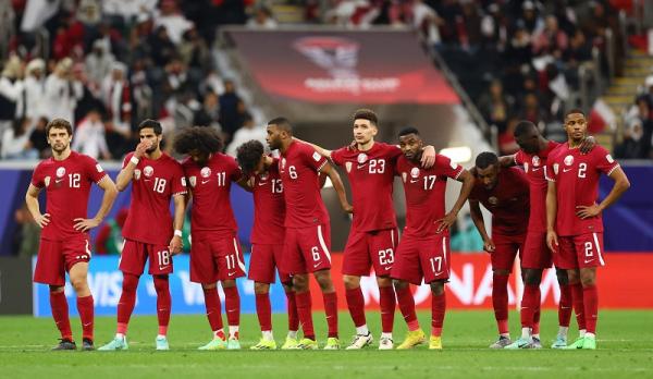 Qatar ke semifinal Piala Asia 2023. Mereka menyingkirkan Uzbekistan via adu penalti dengan skor 3-2 pada perempat final di Stadion Al Bayt, Sabtu (3/2/2024) malam WIB. (Foto: REUTERS)
