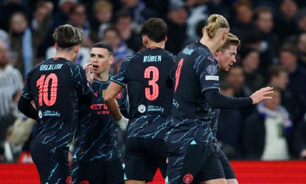 Manchester City Vs Copenhagen Manchester City menang tipis 2-1 atas Copenhagen pada leg pertama 16 Besar Liga Champions di Stadion Parken, Rabu (14/2/2024) dini hari WIB. (Foto: REUTERS)